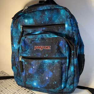 Jansport Galaxy blue backpack big student many compartments laptop padded